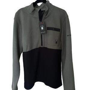 Spyder - Medallion Half Zip - Sweaters - Green/Black - Men's - M/M/M - N.W.T.